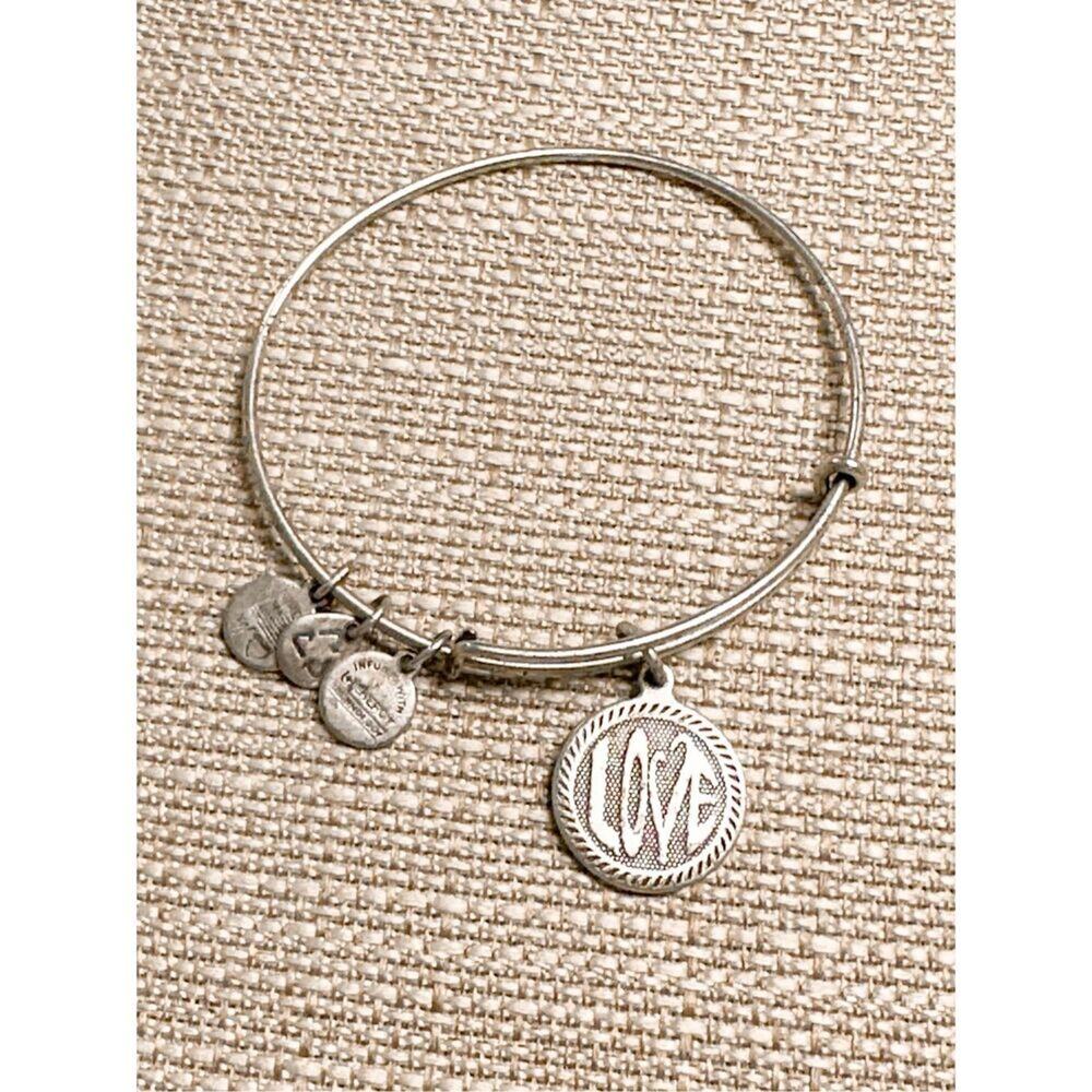 Alex and Ani Women's 2014 LOVE Bangle Charm Bracelet Silver Tone